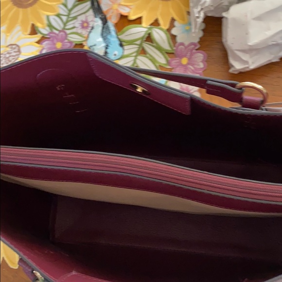 Nanette Lepore Myles Tote Bag with Scarf in Berry - Picture 7 of 7